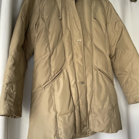 Cleo real down filled long Beige Puffer Coat size S/M very warm NWOT - Picture 6 of 7